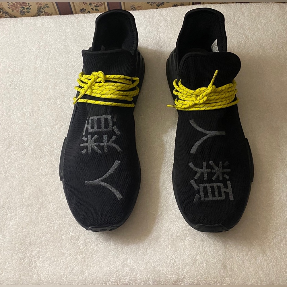 Adidas HU NMD Pharrell Williams Black and Yellow GY0093 Size 14